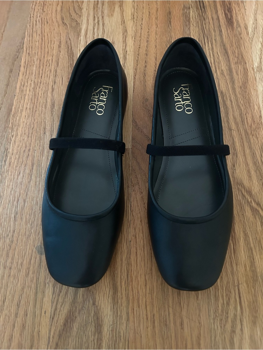 Franco Sarto Women’s Black Mary Jane Ballet Flats with Strap (size 7)